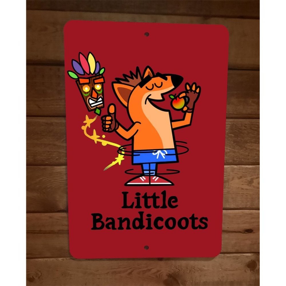 Little Bandicoots Crash Caesars Parody 8x12 Metal Wall Sign